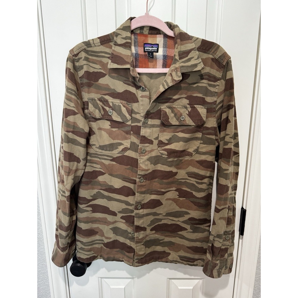 Patagonia Shirt Jacket Shacket Camouflage Military Organic Cotton Mens Small